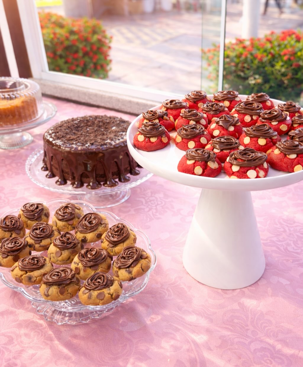 Mesa de aniversário com mini cookies da Cookies da Mavis